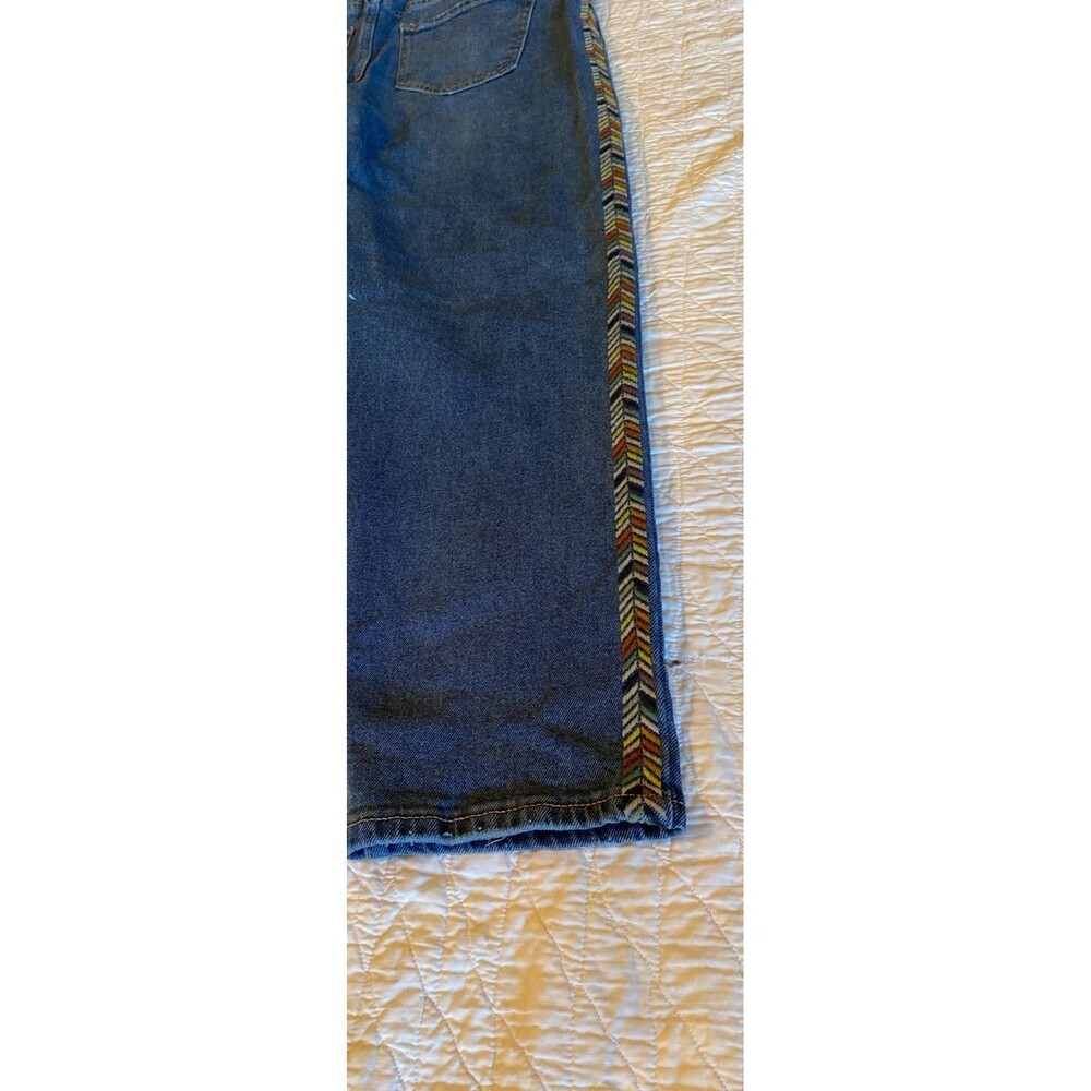 Knox Rose Denim Distressed Jeans Size 12 Cropped Stylish Stitching Down Legs‎